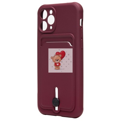 Чехол-накладка для Apple iPhone 11 Pro (бордовый) - SC304 с картхолдером Чехол-накладка для Apple iPhone 11 Pro (бордовый) - SC304 с картхолдером