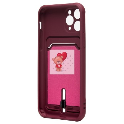 Чехол-накладка для Apple iPhone 11 Pro (бордовый) - SC304 с картхолдером Чехол-накладка для Apple iPhone 11 Pro (бордовый) - SC304 с картхолдером
