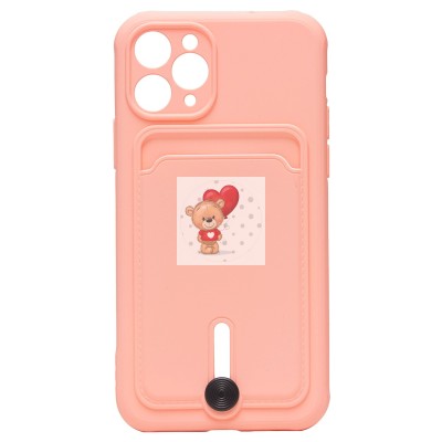 Чехол-накладка для Apple iPhone 11 Pro (светло-розовый) - SC304 с картхолдером