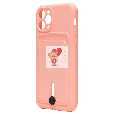 Чехол-накладка для Apple iPhone 11 Pro (светло-розовый) - SC304 с картхолдером