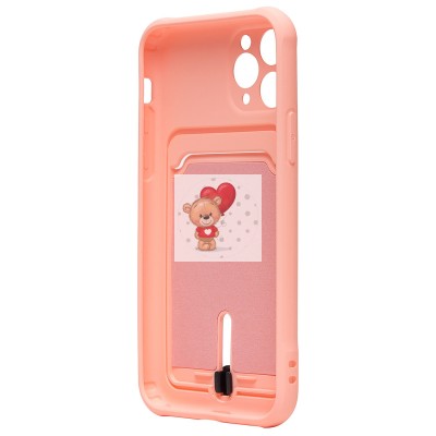 Чехол-накладка для Apple iPhone 11 Pro (светло-розовый) - SC304 с картхолдером
