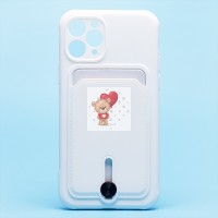 Чехол-накладка для Apple iPhone 11 Pro (белый) - SC304 с картхолдером