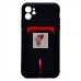 Чехол-накладка для Apple iPhone 11 (черный) - SC304 с картхолдером