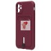 Чехол-накладка для Apple iPhone 11 (бордовый) - SC304 с картхолдером