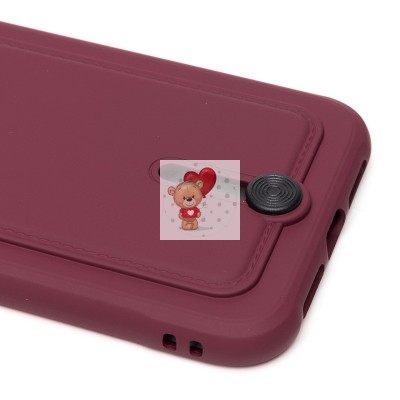 Чехол-накладка для Apple iPhone 11 (бордовый) - SC304 с картхолдером