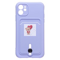 Чехол-накладка для Apple iPhone 11 (темно-фиолетовый) - SC304 с картхолдером