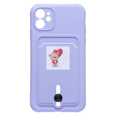 Чехол-накладка для Apple iPhone 11 (темно-фиолетовый) - SC304 с картхолдером Чехол-накладка для Apple iPhone 11 (темно-фиолетовый) - SC304 с картхолдером
