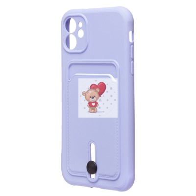 Чехол-накладка для Apple iPhone 11 (темно-фиолетовый) - SC304 с картхолдером