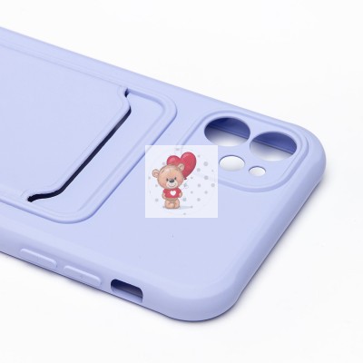 Чехол-накладка для Apple iPhone 11 (темно-фиолетовый) - SC304 с картхолдером