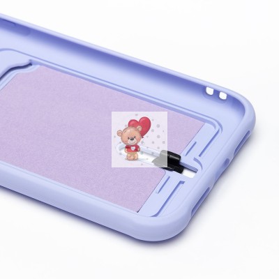 Чехол-накладка для Apple iPhone 11 (темно-фиолетовый) - SC304 с картхолдером