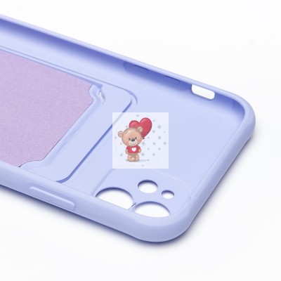 Чехол-накладка для Apple iPhone 11 (темно-фиолетовый) - SC304 с картхолдером