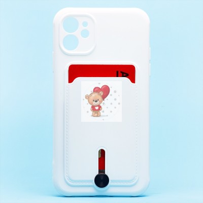 Чехол-накладка для Apple iPhone 11 (белый) - SC304 с картхолдером Чехол-накладка для Apple iPhone 11 (белый) - SC304 с картхолдером