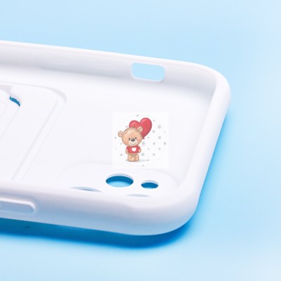 Чехол-накладка для Apple iPhone 11 (белый) - SC304 с картхолдером