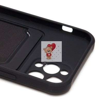 Чехол-накладка для Apple iPhone 12 Pro (черный) - SC304 с картхолдером