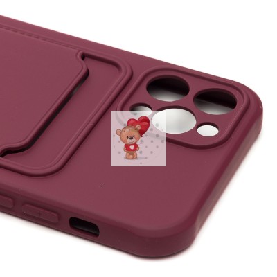 Чехол-накладка для Apple iPhone 12 Pro (бордовый) - SC304 с картхолдером