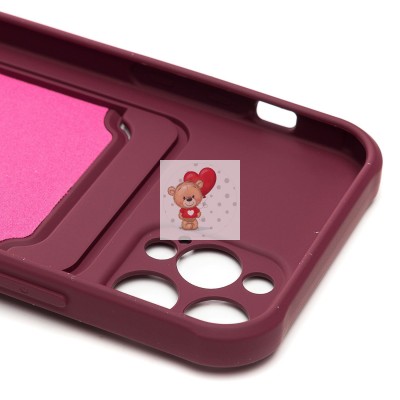 Чехол-накладка для Apple iPhone 12 Pro (бордовый) - SC304 с картхолдером