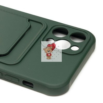 Чехол-накладка для Apple iPhone 12 Pro (темно-зеленый) - SC304 с картхолдером Чехол-накладка для Apple iPhone 12 Pro (темно-зеленый) - SC304 с картхолдером