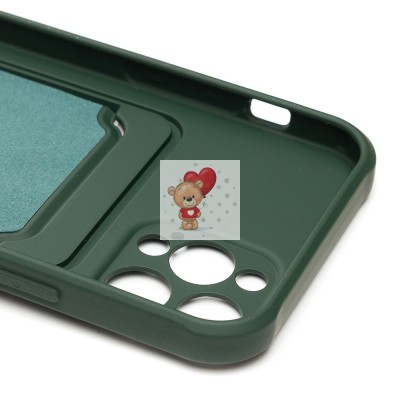 Чехол-накладка для Apple iPhone 12 Pro (темно-зеленый) - SC304 с картхолдером Чехол-накладка для Apple iPhone 12 Pro (темно-зеленый) - SC304 с картхолдером