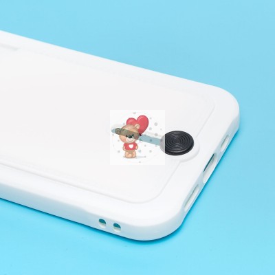 Чехол-накладка для Apple iPhone 12 Pro (белый) - SC304 с картхолдером