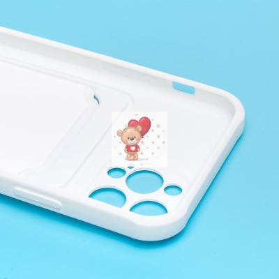 Чехол-накладка для Apple iPhone 12 Pro (белый) - SC304 с картхолдером