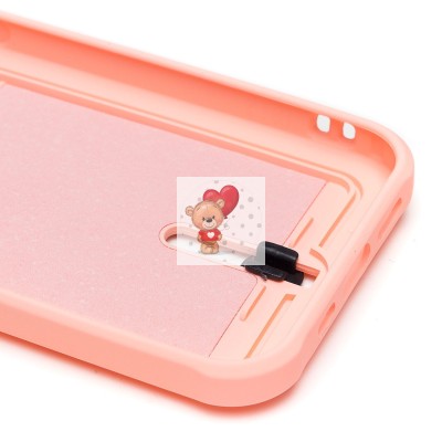 Чехол-накладка для Apple iPhone 12 (светло-розовый) - SC304 с картхолдером