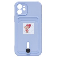 Чехол-накладка для Apple iPhone 12 (светло-фиолетовый) - SC304 с картхолдером