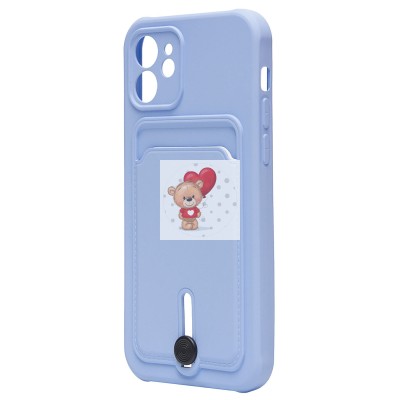 Чехол-накладка для Apple iPhone 12 (светло-фиолетовый) - SC304 с картхолдером Чехол-накладка для Apple iPhone 12 (светло-фиолетовый) - SC304 с картхолдером