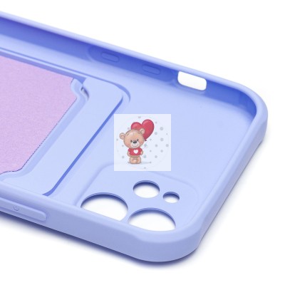 Чехол-накладка для Apple iPhone 12 (светло-фиолетовый) - SC304 с картхолдером Чехол-накладка для Apple iPhone 12 (светло-фиолетовый) - SC304 с картхолдером