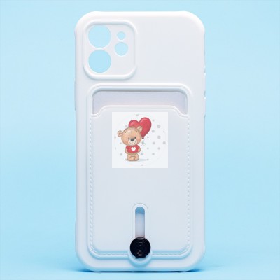 Чехол-накладка для Apple iPhone 12 (белый) - SC304 с картхолдером Чехол-накладка для Apple iPhone 12 (белый) - SC304 с картхолдером