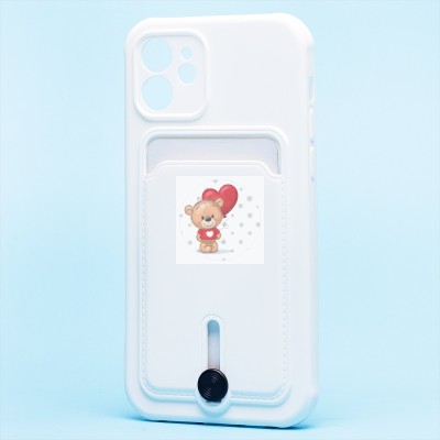 Чехол-накладка для Apple iPhone 12 (белый) - SC304 с картхолдером Чехол-накладка для Apple iPhone 12 (белый) - SC304 с картхолдером