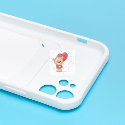 Чехол-накладка для Apple iPhone 12 (белый) - SC304 с картхолдером Чехол-накладка для Apple iPhone 12 (белый) - SC304 с картхолдером