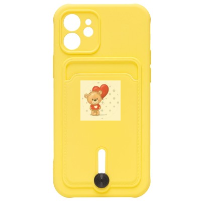 Чехол-накладка для Apple iPhone 12 (желтый) - SC304 с картхолдером Чехол-накладка для Apple iPhone 12 (желтый) - SC304 с картхолдером