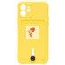 Чехол-накладка для Apple iPhone 12 (желтый) - SC304 с картхолдером
