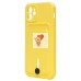Чехол-накладка для Apple iPhone 12 (желтый) - SC304 с картхолдером