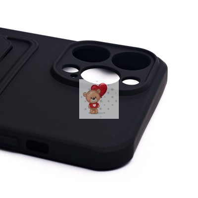 Чехол-накладка для Apple iPhone 13 Pro Max (черный) - SC304 с картхолдером