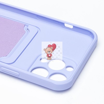 Чехол-накладка для Apple iPhone 13 Pro Max (темно-фиолетовый) - SC304 с картхолдером