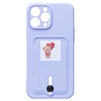 Чехол-накладка для Apple iPhone 13 Pro Max (светло-фиолетовый) - SC304 с картхолдером