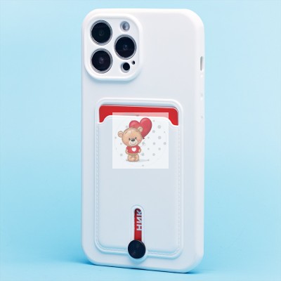Чехол-накладка для Apple iPhone 13 Pro Max (белый) - SC304 с картхолдером