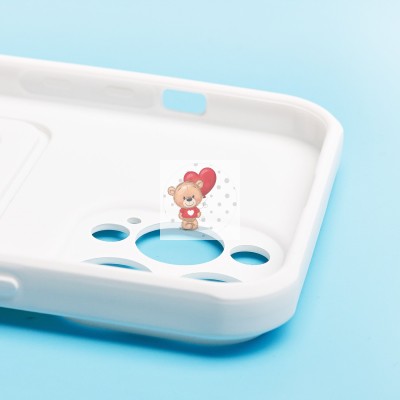 Чехол-накладка для Apple iPhone 13 Pro Max (белый) - SC304 с картхолдером