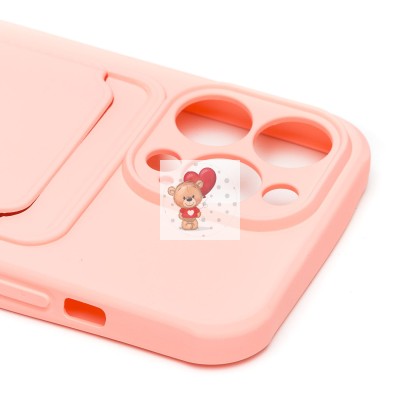 Чехол-накладка для Apple iPhone 13 Pro (светло-розовый) - SC304 с картхолдером