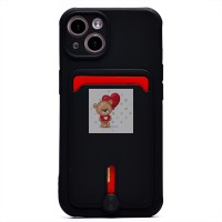 Чехол-накладка для Apple iPhone 13 (черный) - SC304 с картхолдером