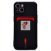 Чехол-накладка для Apple iPhone 13 (черный) - SC304 с картхолдером