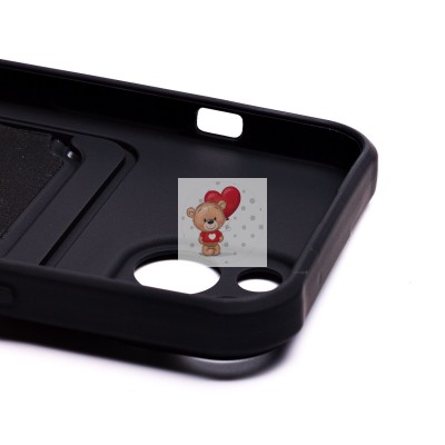 Чехол-накладка для Apple iPhone 13 (черный) - SC304 с картхолдером