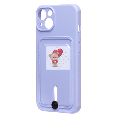 Чехол-накладка для Apple iPhone 13 (темно-фиолетовый) - SC304 с картхолдером Чехол-накладка для Apple iPhone 13 (темно-фиолетовый) - SC304 с картхолдером