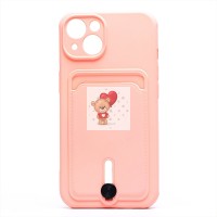 Чехол-накладка для Apple iPhone 13 (светло-розовый) - SC304 с картхолдером Чехол-накладка для Apple iPhone 13 (светло-розовый) - SC304 с картхолдером