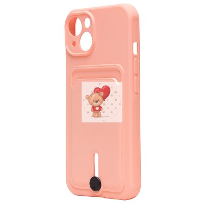 Чехол-накладка для Apple iPhone 13 (светло-розовый) - SC304 с картхолдером Чехол-накладка для Apple iPhone 13 (светло-розовый) - SC304 с картхолдером