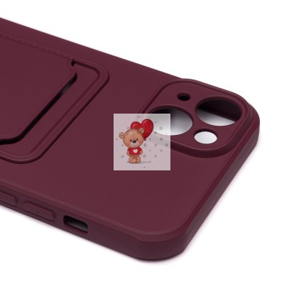 Чехол-накладка для Apple iPhone 14 Plus (бордовый) - SC304 с картхолдером Чехол-накладка для Apple iPhone 14 Plus (бордовый) - SC304 с картхолдером