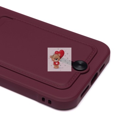Чехол-накладка для Apple iPhone 14 Plus (бордовый) - SC304 с картхолдером Чехол-накладка для Apple iPhone 14 Plus (бордовый) - SC304 с картхолдером