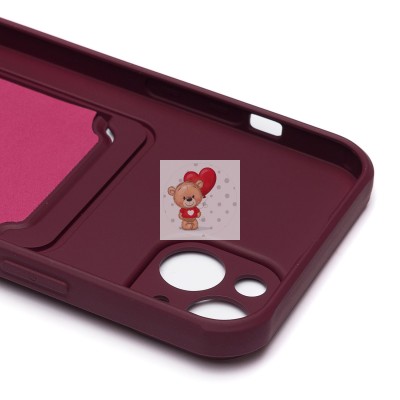 Чехол-накладка для Apple iPhone 14 Plus (бордовый) - SC304 с картхолдером Чехол-накладка для Apple iPhone 14 Plus (бордовый) - SC304 с картхолдером