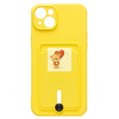 Чехол-накладка для Apple iPhone 14 Plus (желтый) - SC304 с картхолдером Чехол-накладка для Apple iPhone 14 Plus (желтый) - SC304 с картхолдером